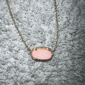 Kendra Scott Pink Drusy Elisa Gold Pendant necklace